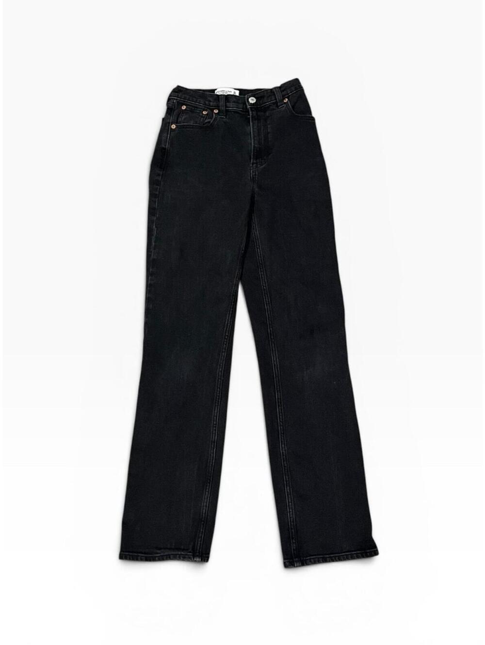 Abercrombie & Fitch Jeans Womens 24 Black The 90s Straight Ultra High Rise Denim